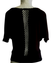 Charger l&#39;image dans la galerie, Chandail noir bande maille dos 45$
